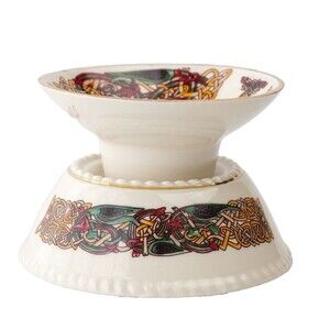 Vtg Cre Irish Porcelain Candle Holder Hand Made in Galway Ireland -  Signed RARE